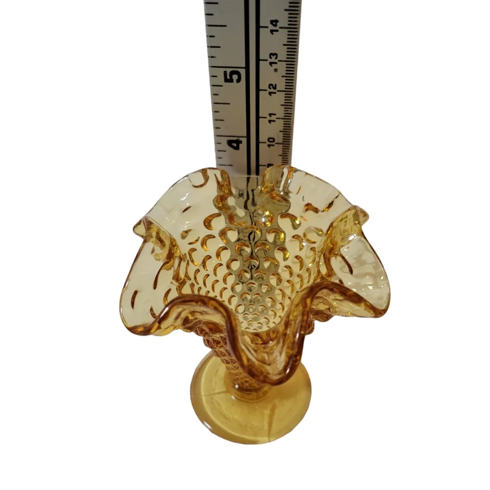 Fenton Hobnail Ruffled Edge Mini Vase